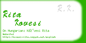 rita kovesi business card